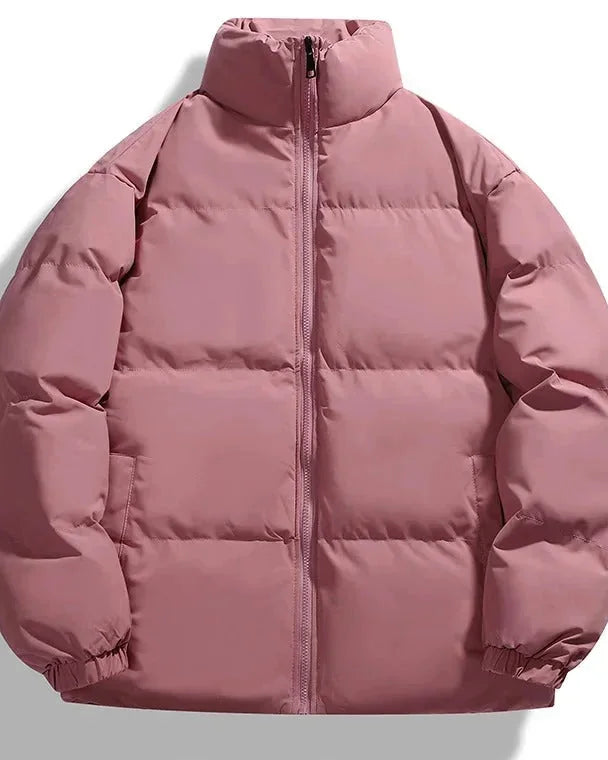 Men's Puffer Jacket – Black Boxy Stand Collar