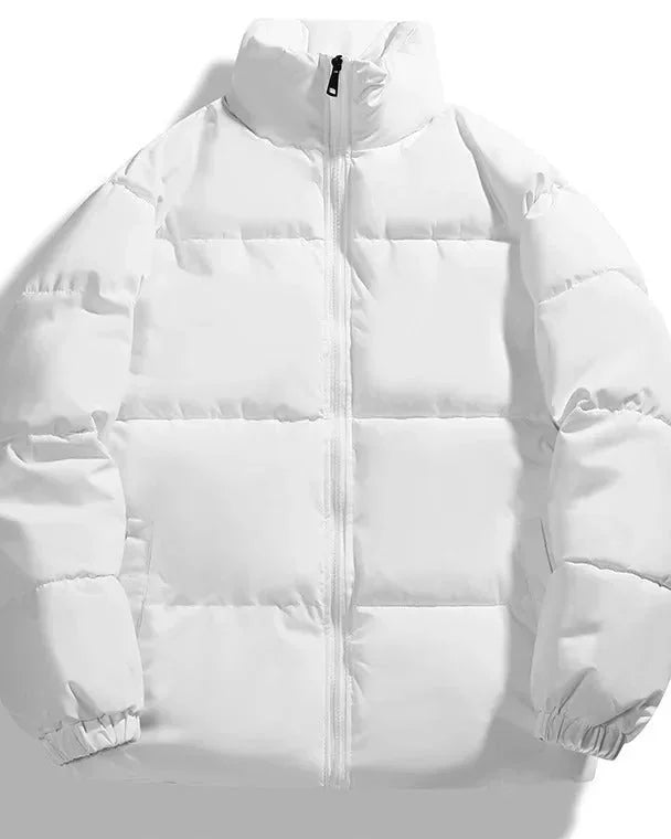 Men's Puffer Jacket – Black Boxy Stand Collar