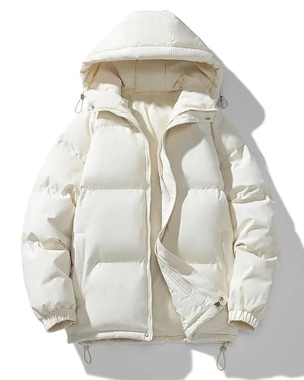 Men's Puffer Jacket – Black Hooded Quilted