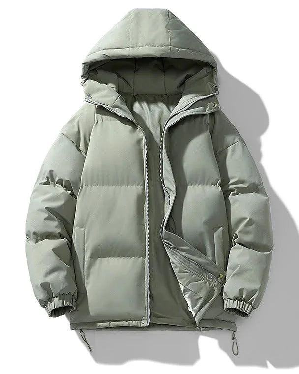 Men's Puffer Jacket – Black Hooded Quilted
