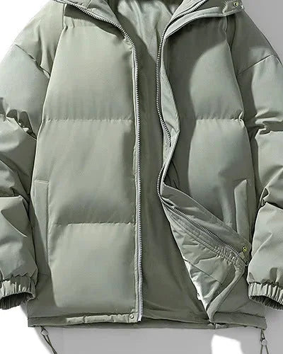 Men's Puffer Jacket – Black Hooded Quilted