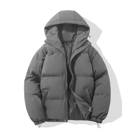 Men's Puffer Jacket – Black Hooded Quilted