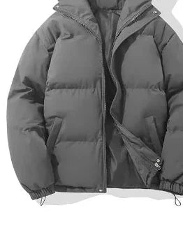 Men's Puffer Jacket – Black Hooded Quilted