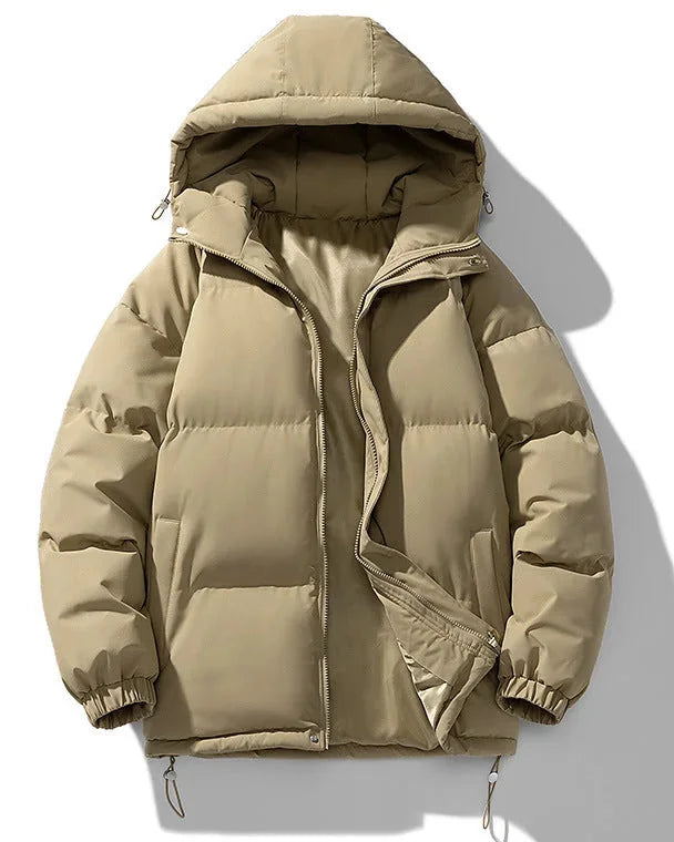 Men's Puffer Jacket – Black Hooded Quilted