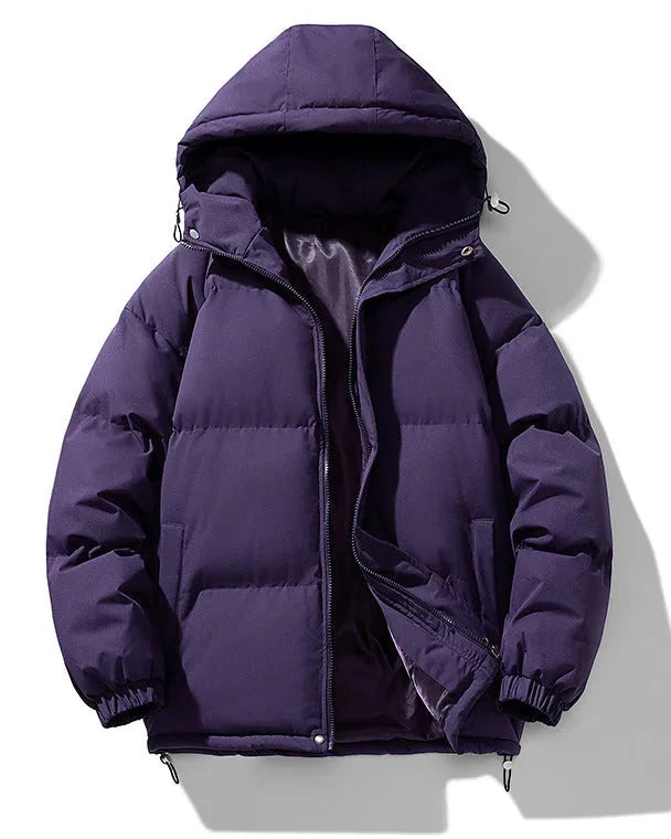 Men's Puffer Jacket – Black Hooded Quilted