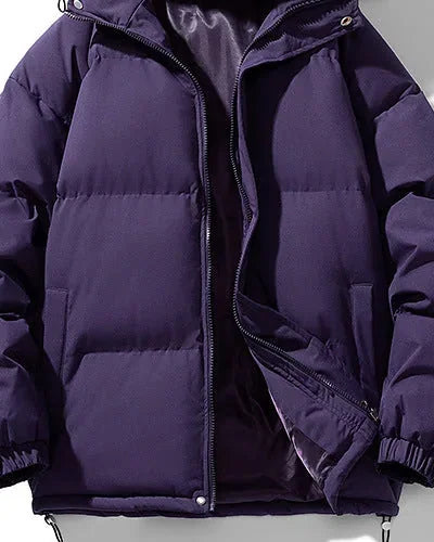 Men's Puffer Jacket – Black Hooded Quilted