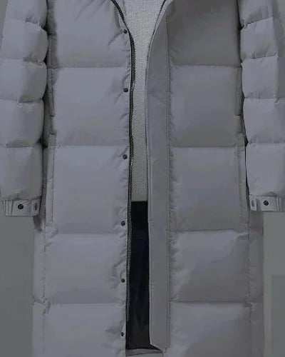 Men's Puffer Jacket – Black Longline Hooded