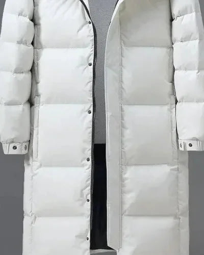 Men's Puffer Jacket – Black Longline Hooded