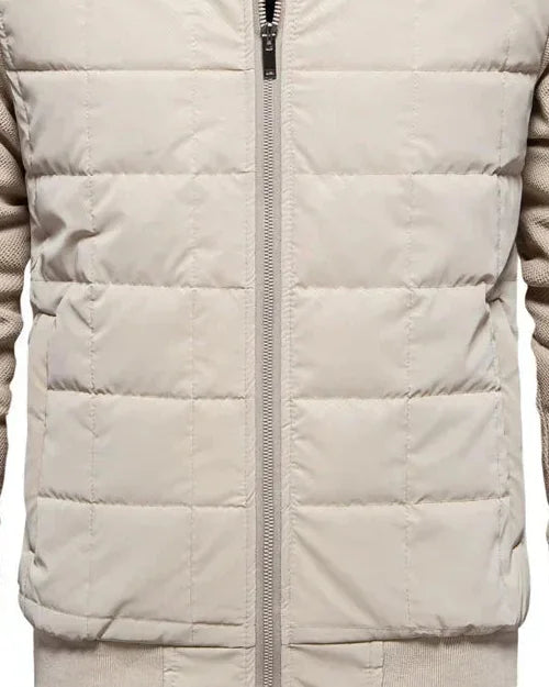 Men's Puffer Jacket – Black Quilted Stand Collar