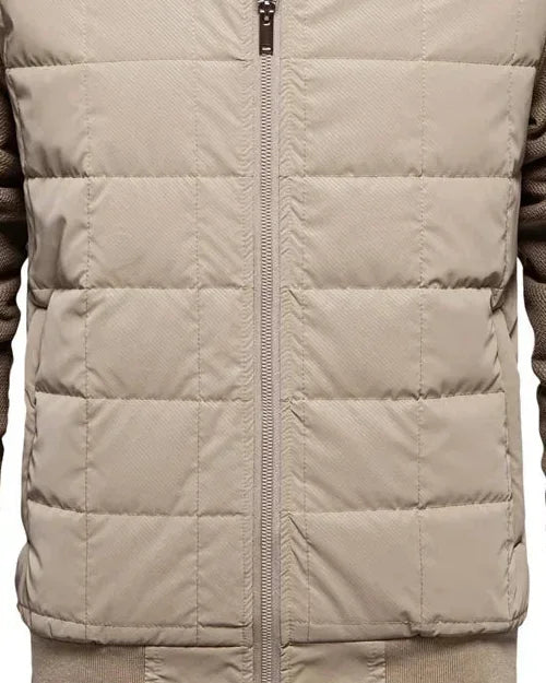 Men's Puffer Jacket – Black Quilted Stand Collar