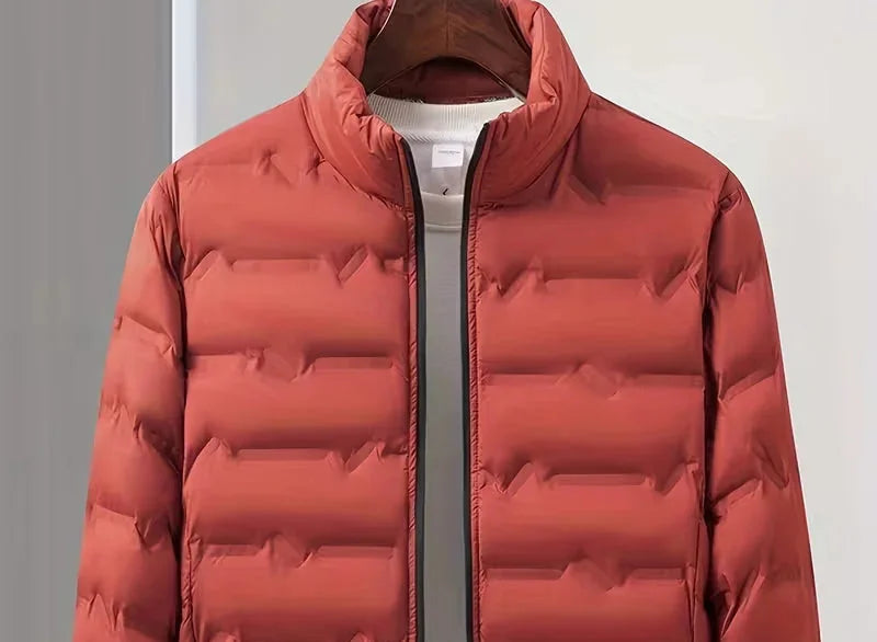 Men's Puffer Jacket – Navy Lightweight Stand Collar