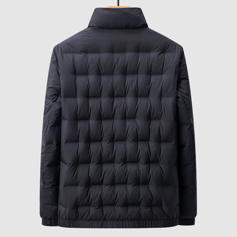 Quilted Down Jacket – Stand Collar, Contrast Lining & Elasticated Cuffs | Sutton