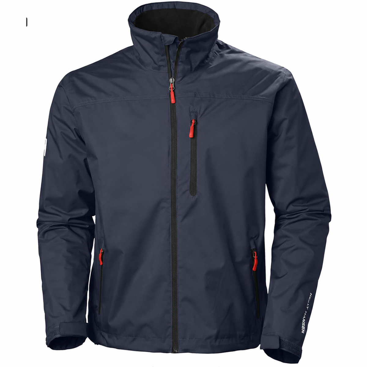 Men's Rain Jacket Windbreaker with Water-Resistant Zip Closure and Fleece Collar