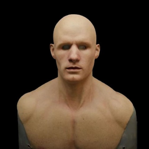 Men's Realistic Silicone Old Man Mask with Extended Chest Bib and Hair Details