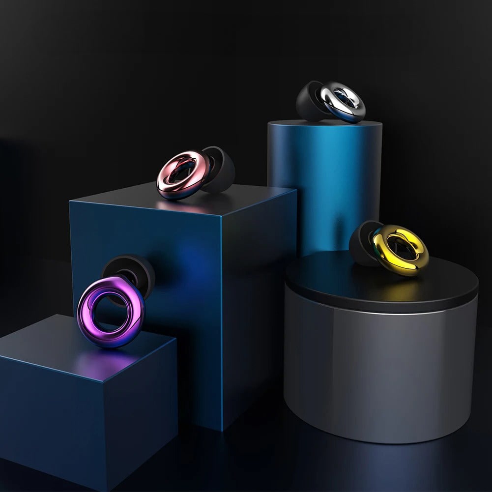 Reusable Silicone Earplugs with Noise Reduction Ring Design and Storage Case