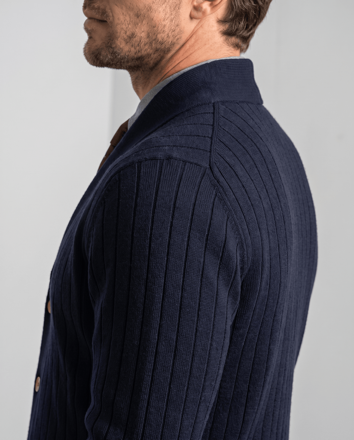 Ribbed Knit V-Neck Cardigan Sweater – Button Front & Cotton Blend | Rodel