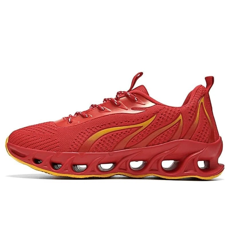 Men's Running Shoes Road with Mesh Blade Sole and Padded Ankle Collar