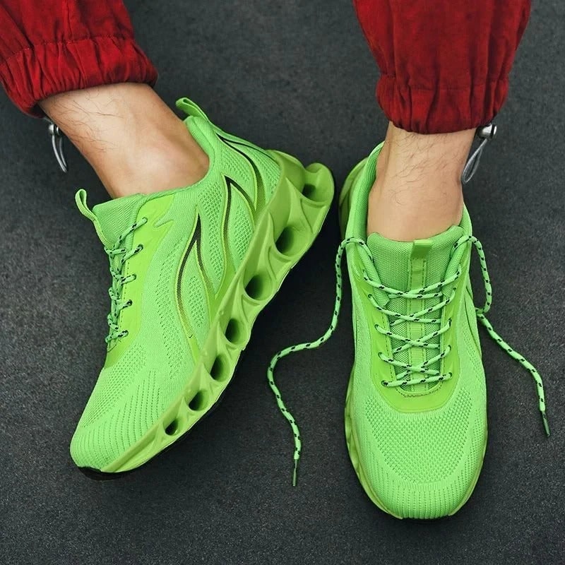 Men's Running Shoes Road with Mesh Blade Sole and Padded Ankle Collar