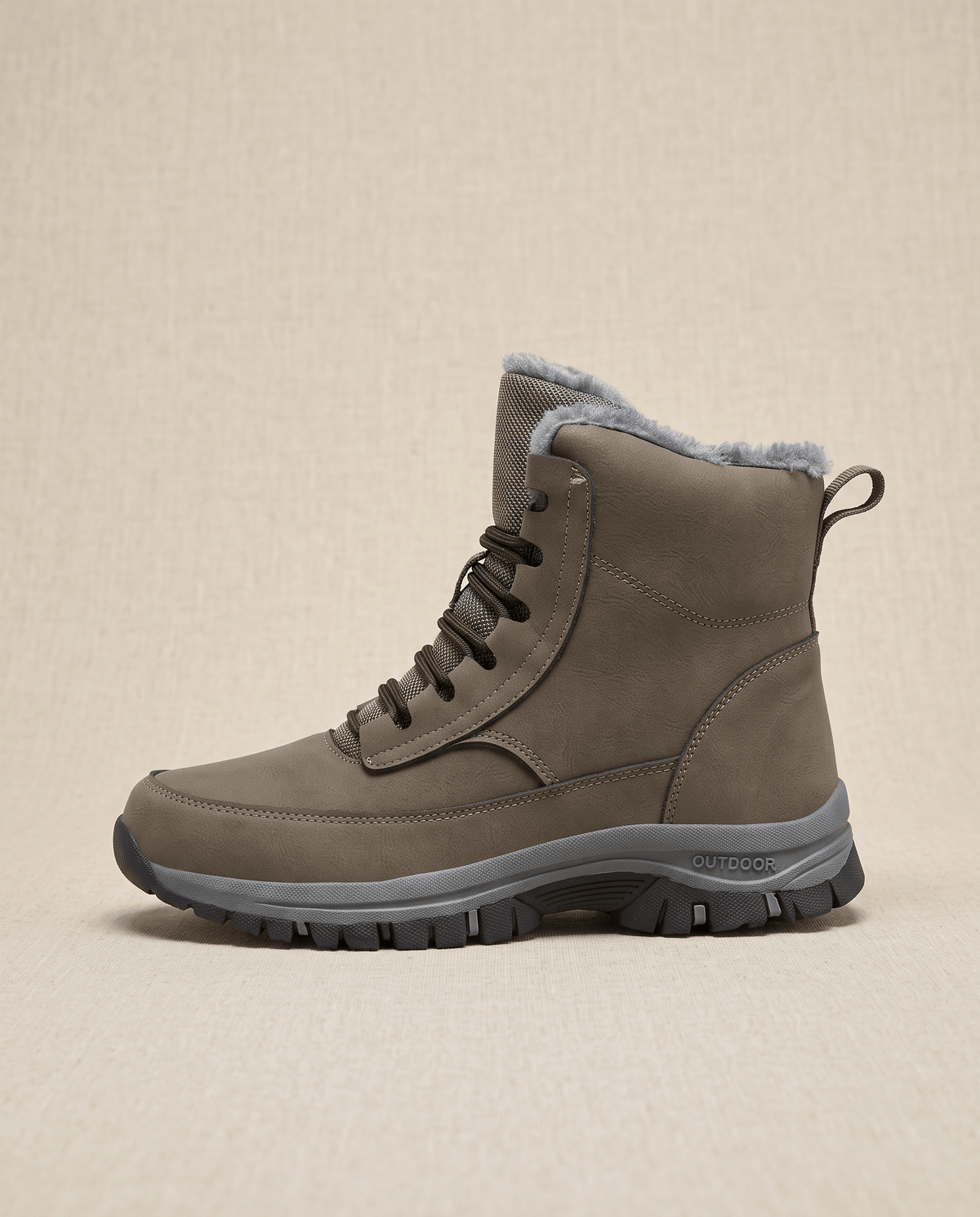 Sherpa-Lined Snow Boots for Men – Lace-Up, Padded Tongue & Non-Slip Sole | Marco