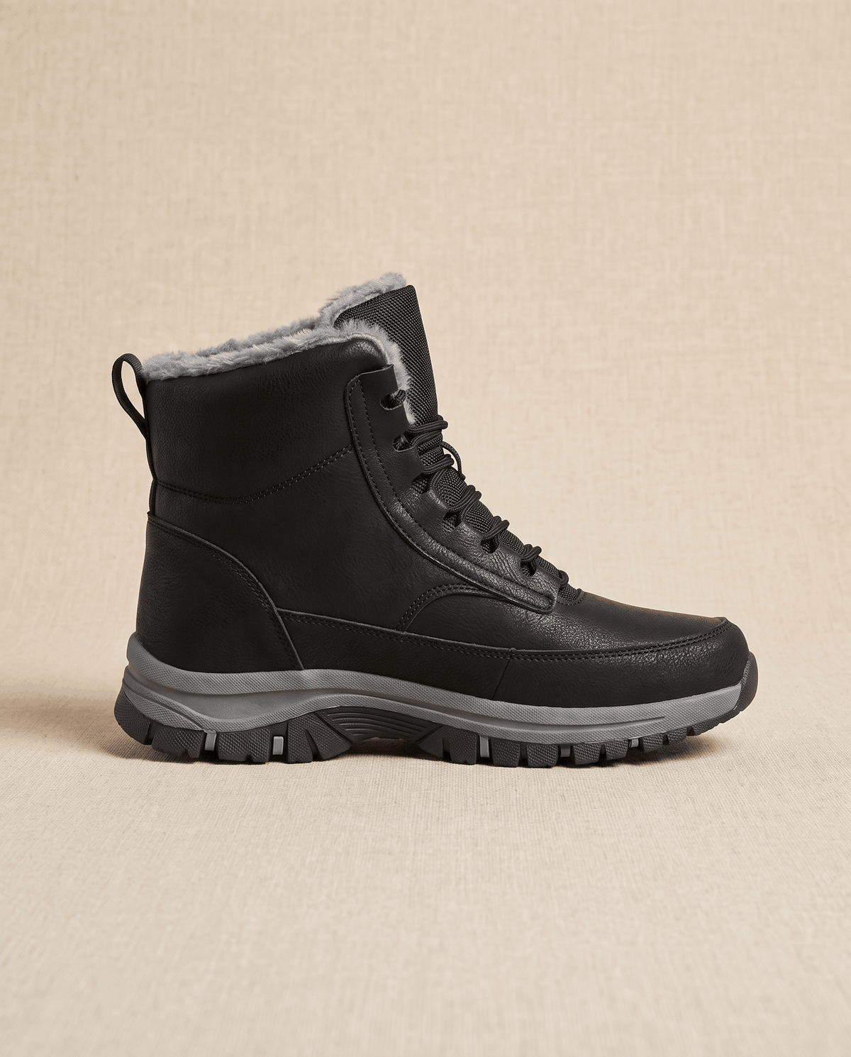 Sherpa-Lined Snow Boots for Men – Lace-Up, Padded Tongue & Non-Slip Sole | Marco