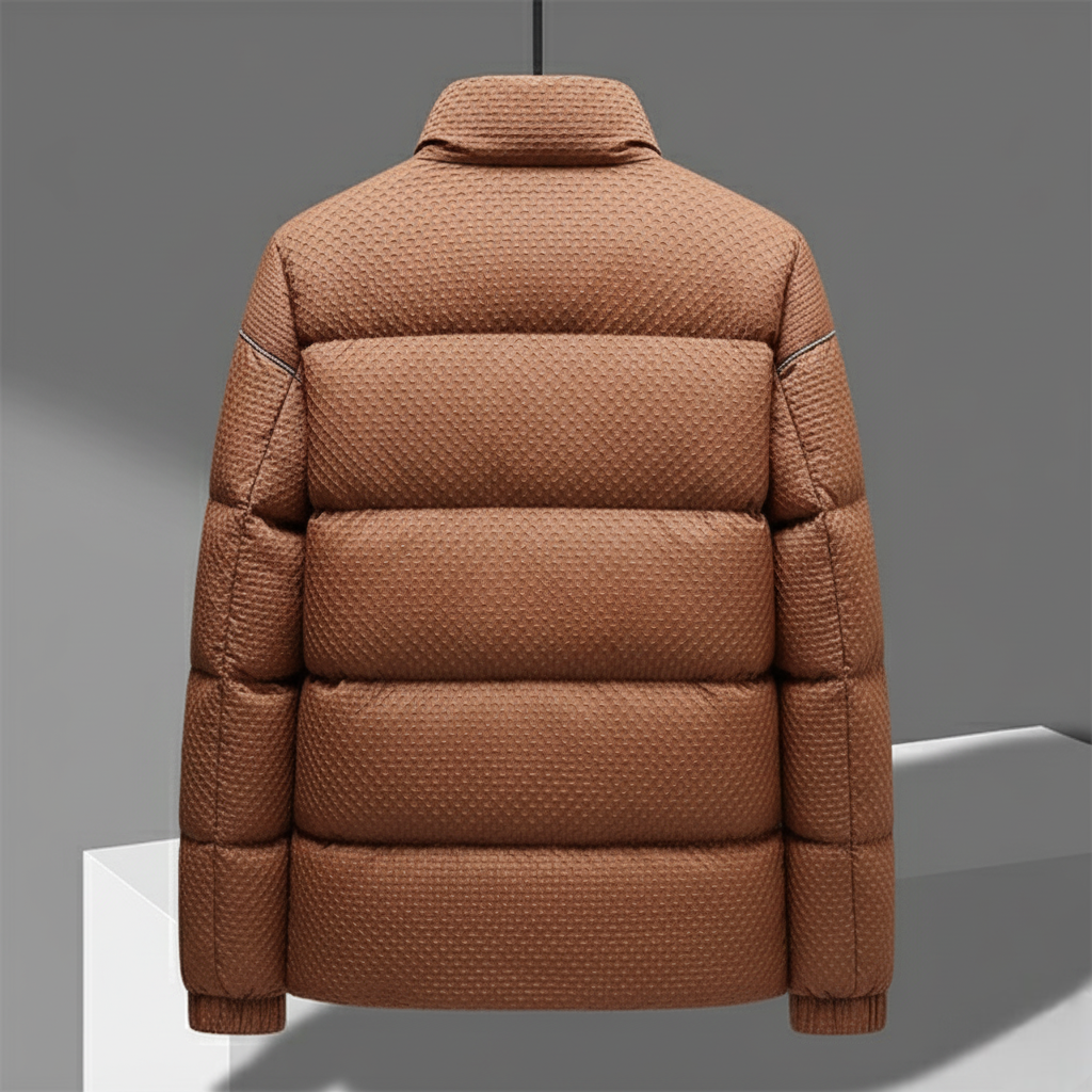 Short Puffer Jacket – Textured Shell, Stand Collar & Ribbed Cuffs | Holloway