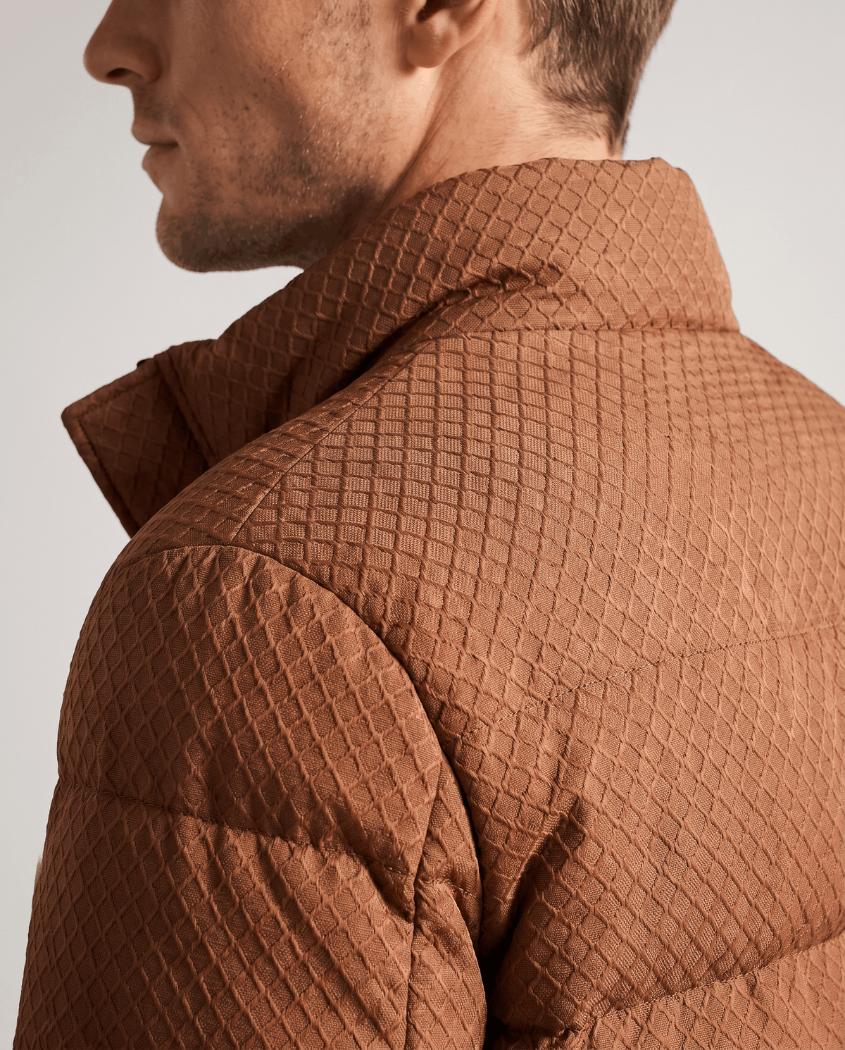 Short Puffer Jacket – Textured Shell, Stand Collar & Ribbed Cuffs | Holloway