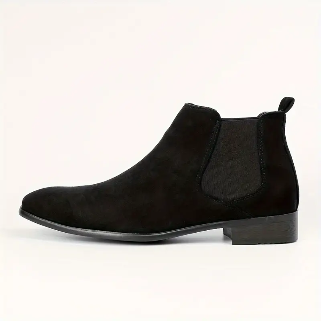 Men's Suede Chelsea Boots Slip on with Elastic Gussets and Pull Tab