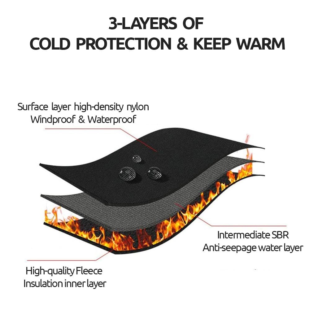 Men's Waterproof Winter Gloves with Touchscreen Fingertips Fleece Lined Zipper Wrist