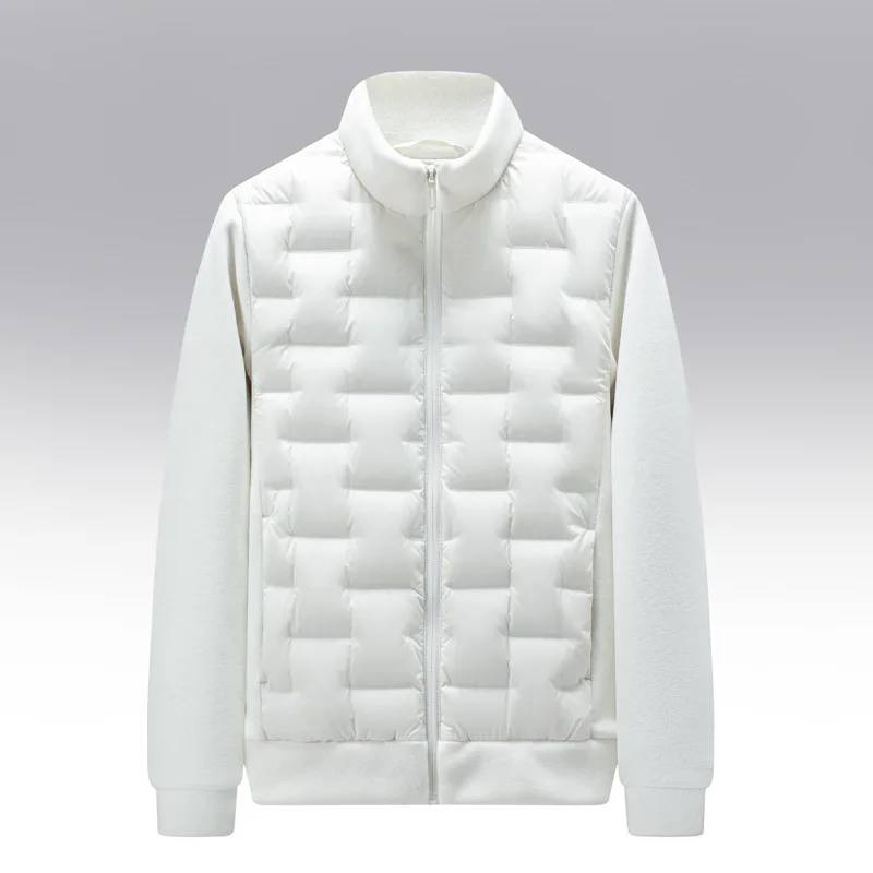 Hybrid Puffer Jacket – Quilted Body, Fleece Sleeves & Stand Collar | Emilio