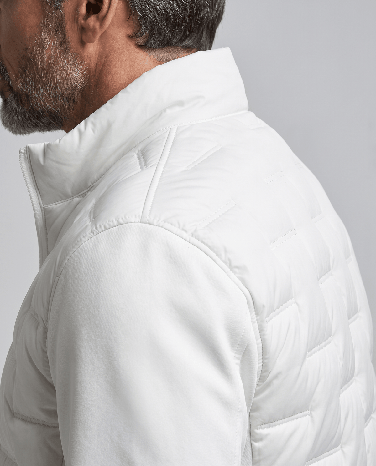 Hybrid Puffer Jacket – Quilted Body, Fleece Sleeves & Stand Collar | Emilio