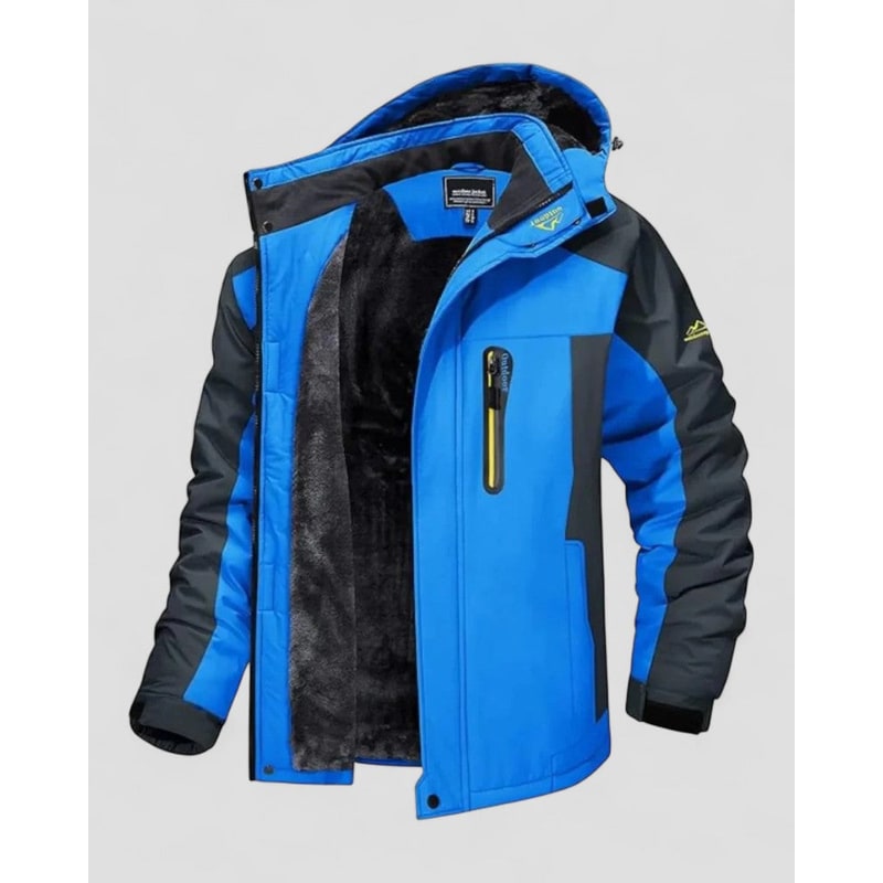 Men's Winter Jacket with Water-Resistant Fleece Lining and Adjustable Hood
