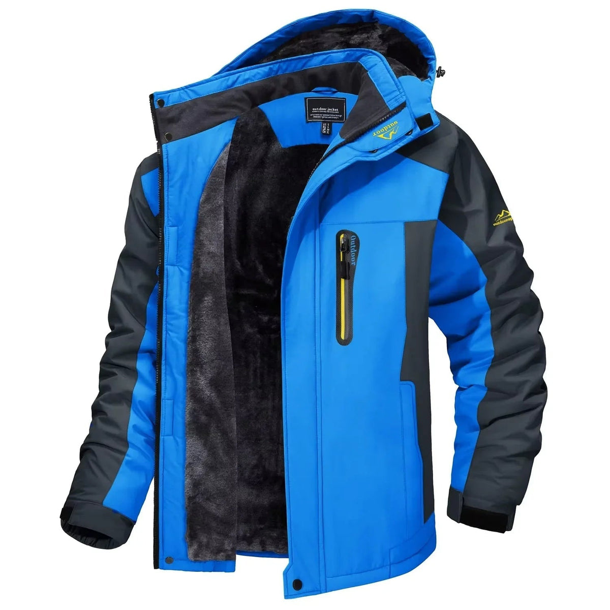 Men's Winter Jackets Waterproof with Fleece Lining and Detachable Hood