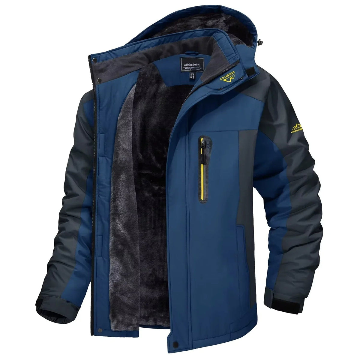 Men's Winter Jackets Waterproof with Fleece Lining and Detachable Hood