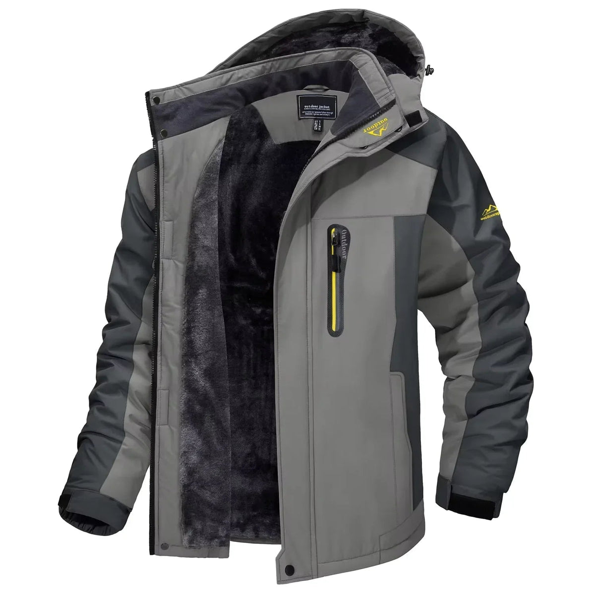 Men's Winter Jackets Waterproof with Fleece Lining and Detachable Hood