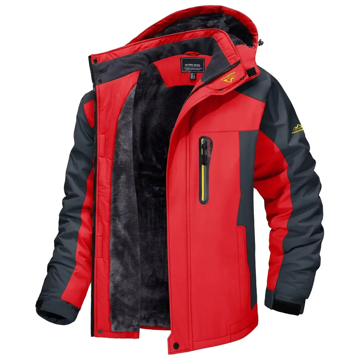 Men's Winter Jackets Waterproof with Fleece Lining and Detachable Hood