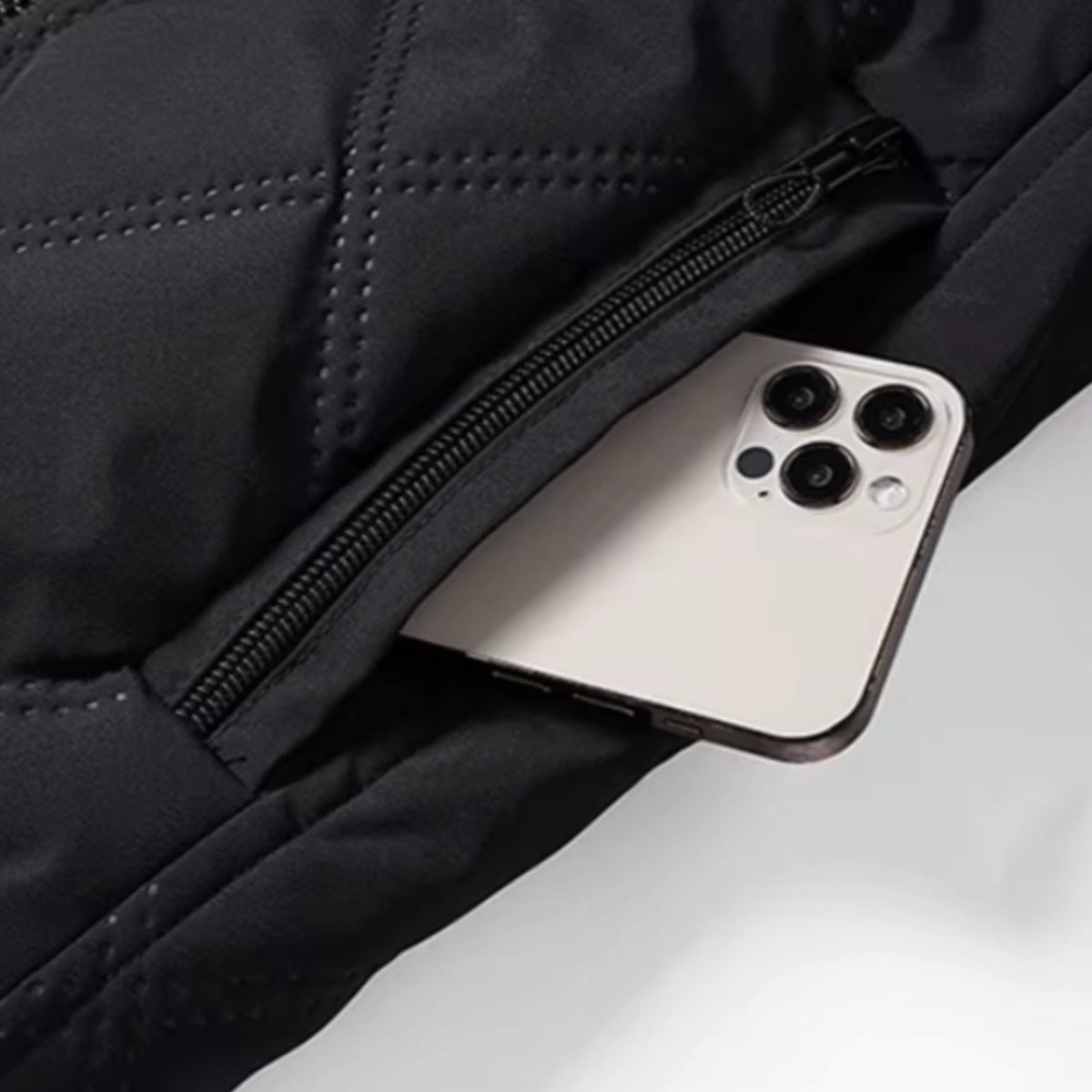 Men's Winter Jackets with Quilted Shell and Fleece Lining Bomber