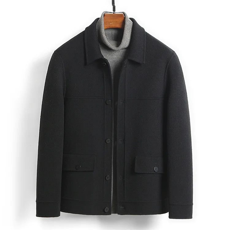 Wool-Blend Chore Jacket – Double-Faced, Point Collar & Flap Pockets | Osvaldo