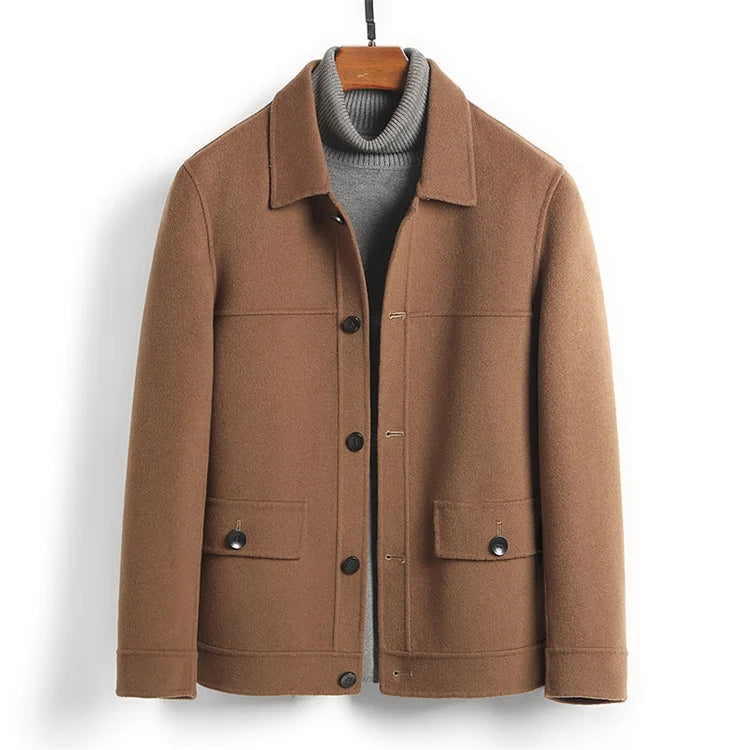 Wool-Blend Chore Jacket – Double-Faced, Point Collar & Flap Pockets | Osvaldo