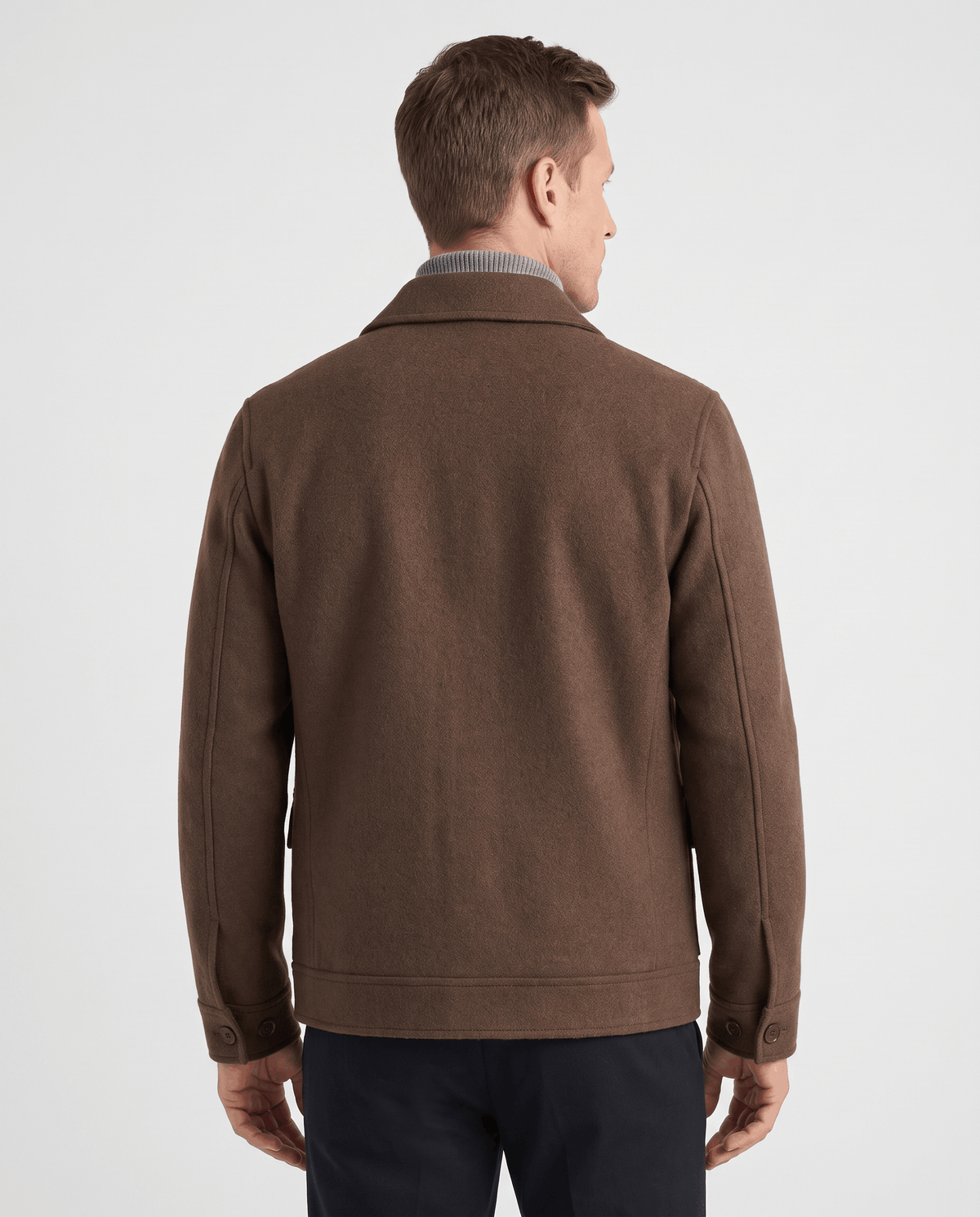 Wool-Blend Chore Jacket – Double-Faced, Point Collar & Flap Pockets | Osvaldo
