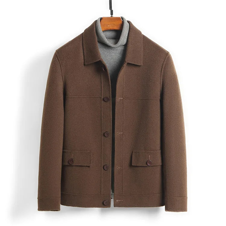Wool-Blend Chore Jacket – Double-Faced, Point Collar & Flap Pockets | Osvaldo