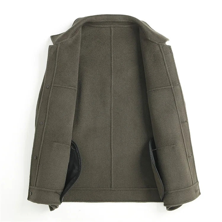 Wool-Blend Chore Jacket – Double-Faced, Point Collar & Flap Pockets | Osvaldo