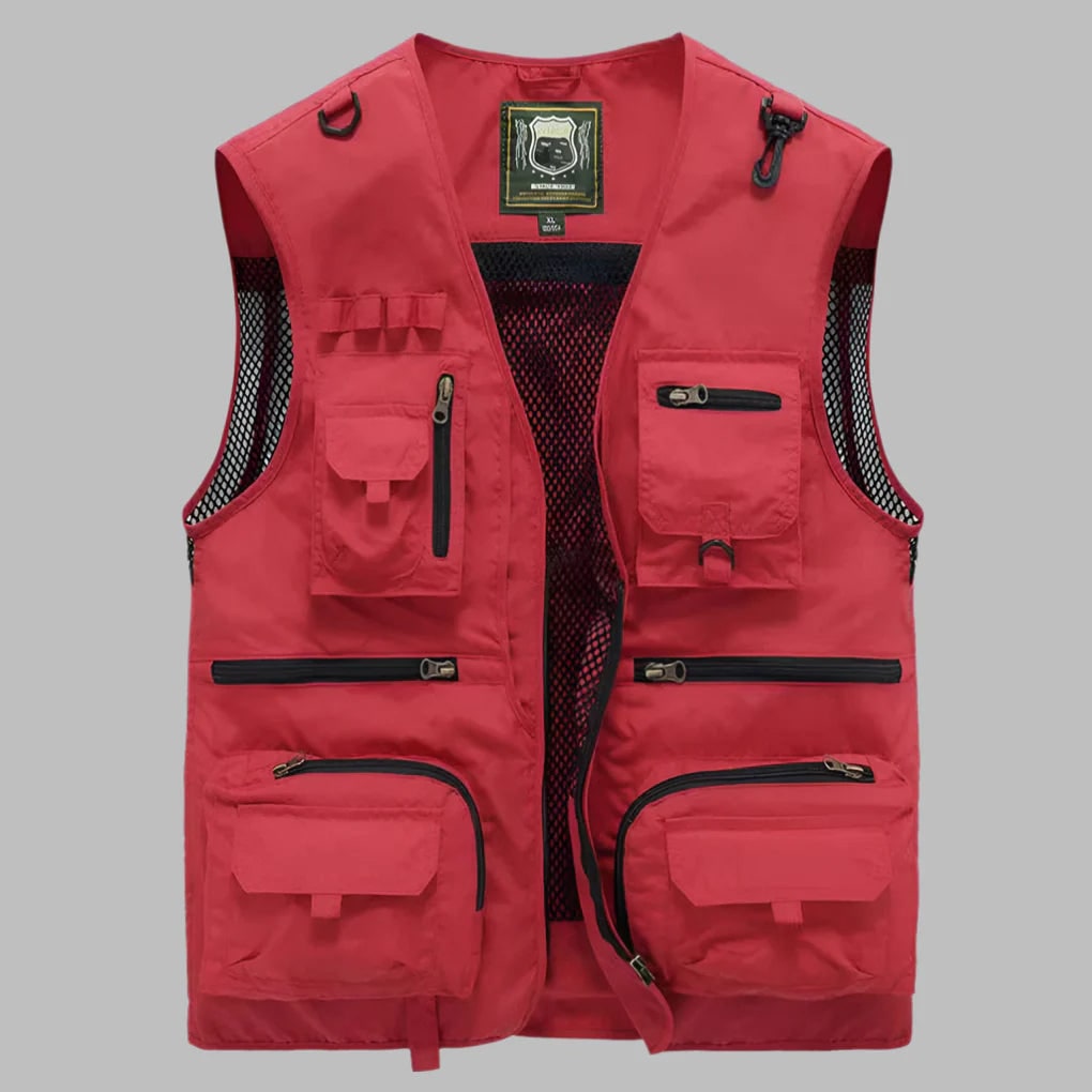 Men's Work Fishing Workwear Vest with Multi Pocket Cargo and Mesh Back