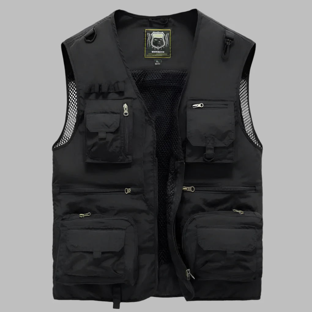 Men's Work Fishing Workwear Vest with Multi Pocket Cargo and Mesh Back