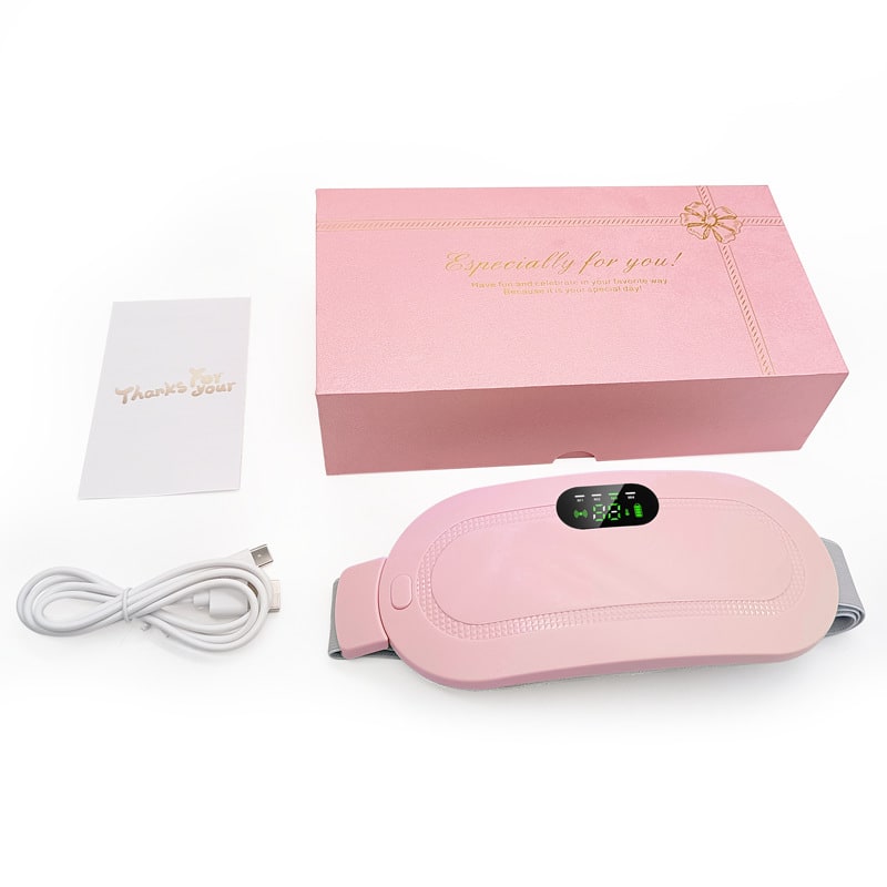 Menstrual Electric Heating Pad for Lower Back Vibrating Massage and Adjustable Strap