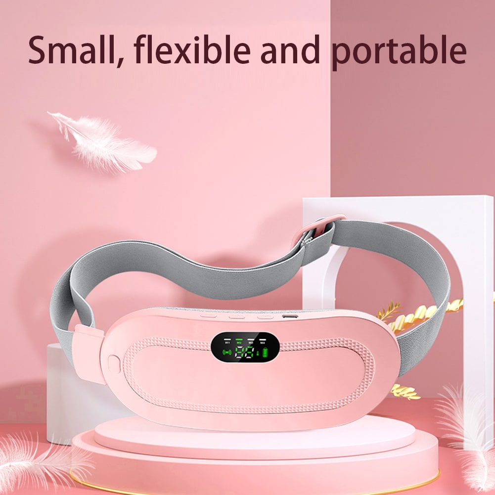 Menstrual Electric Heating Pad for Lower Back Vibrating Massage and Adjustable Strap