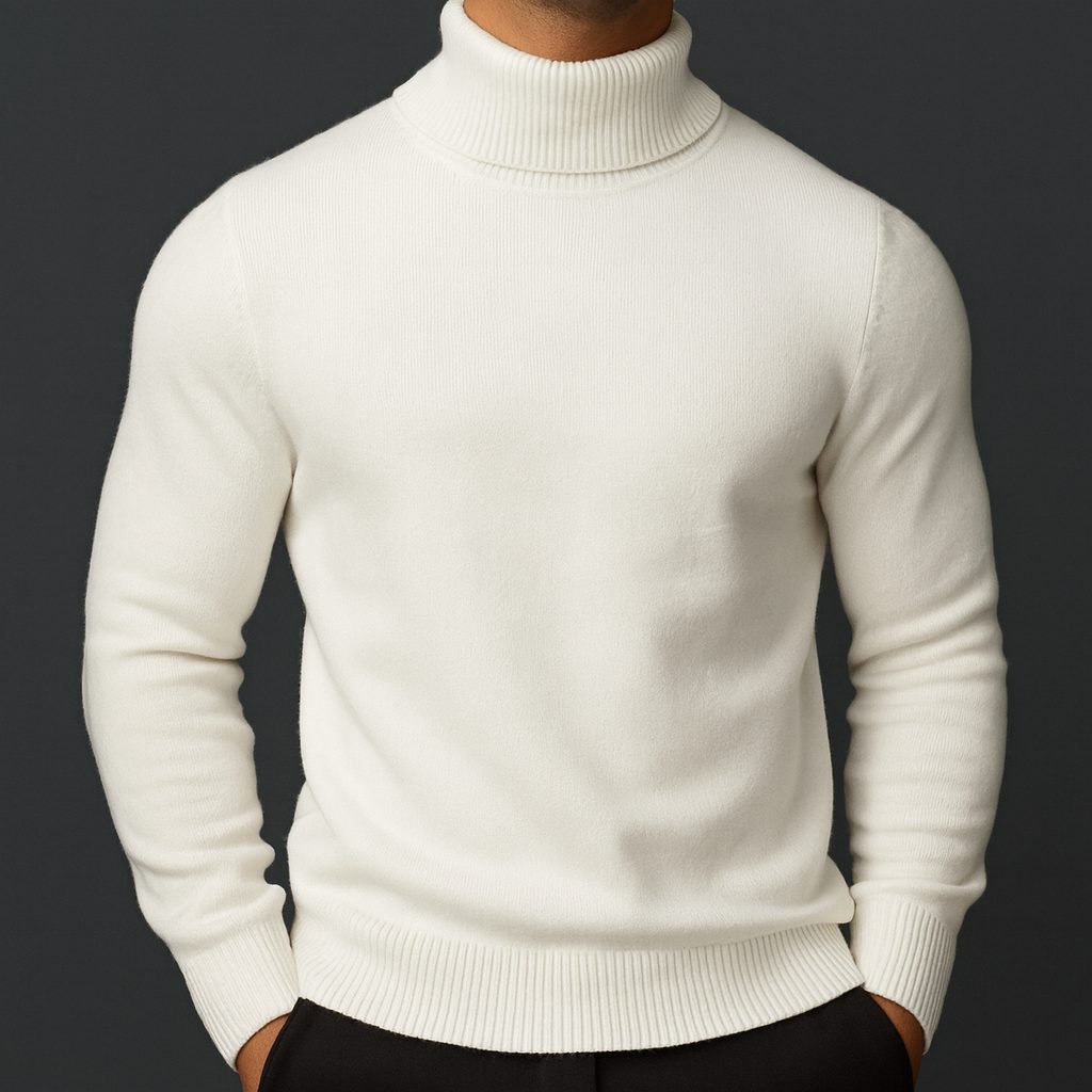 Merino Wool Turtleneck Sweater for Men