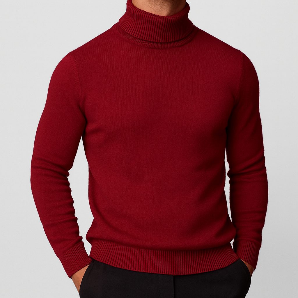 Merino Wool Turtleneck Sweater for Men