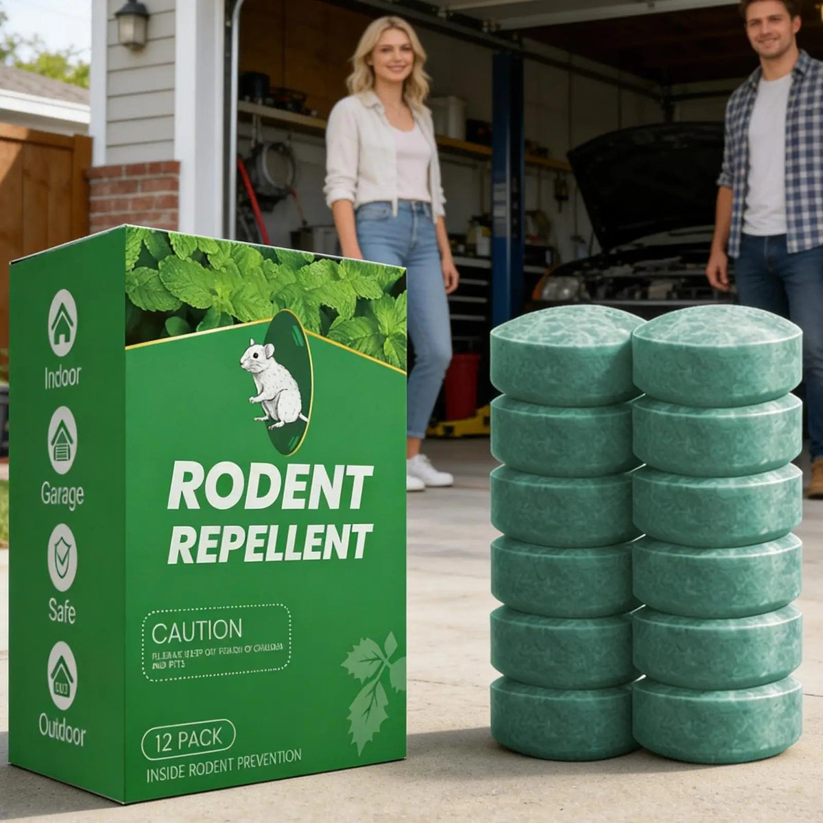 Mice and Rodent Repellent Tablets with Peppermint Oil Natural Deterrent 12 Pack