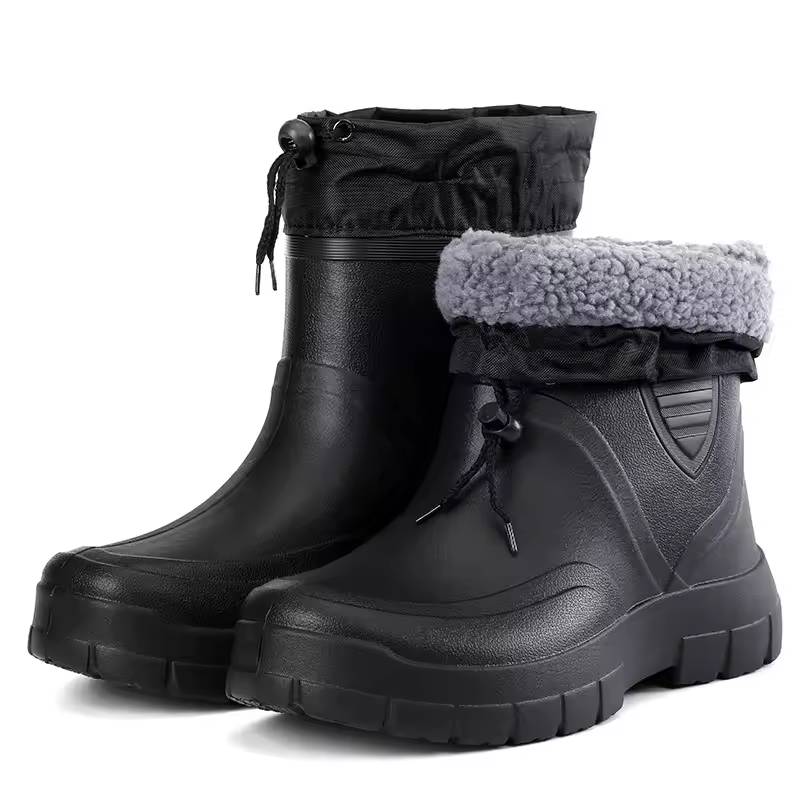 Mid-Calf Rain Boots – Drawstring Collar & Tread Sole | Ivar