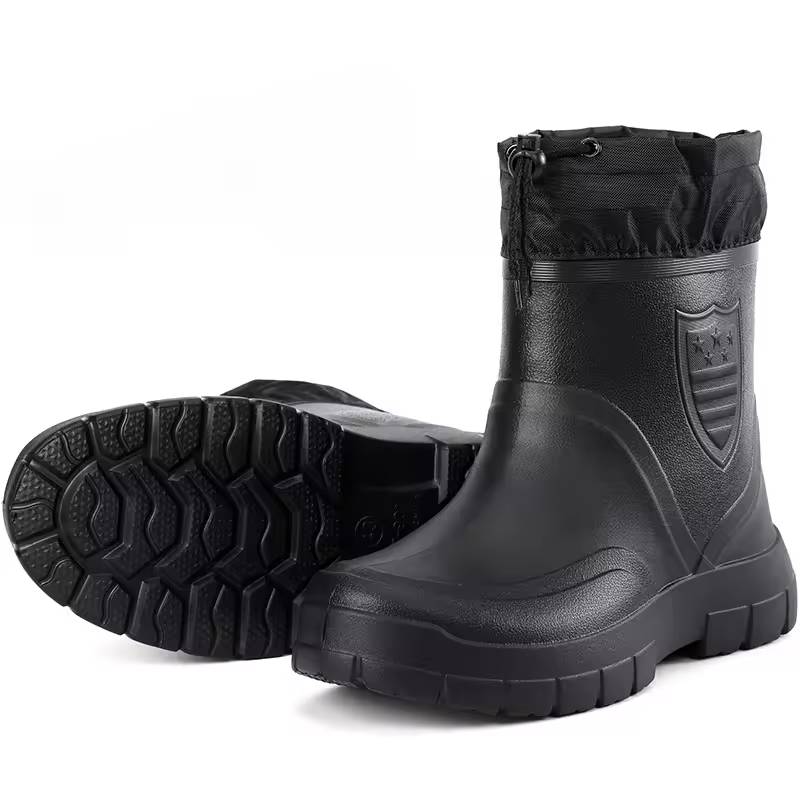 Mid-Calf Rain Boots – Drawstring Collar & Tread Sole | Ivar